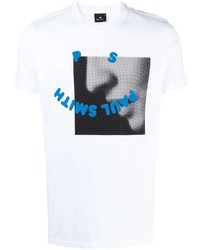 T-shirt à col rond imprimé blanc PS Paul Smith