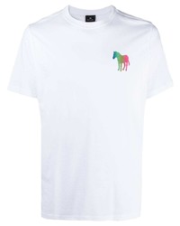 T-shirt à col rond imprimé blanc PS Paul Smith