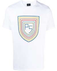 T-shirt à col rond imprimé blanc PS Paul Smith