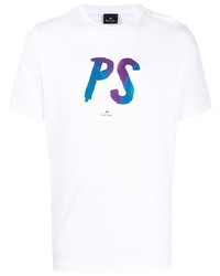 T-shirt à col rond imprimé blanc PS Paul Smith