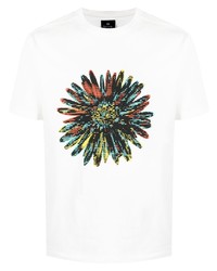 T-shirt à col rond imprimé blanc PS Paul Smith