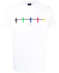 T-shirt à col rond imprimé blanc PS Paul Smith