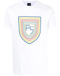 T-shirt à col rond imprimé blanc PS Paul Smith