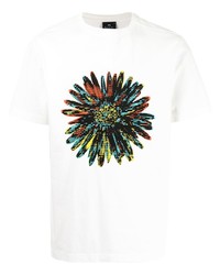 T-shirt à col rond imprimé blanc PS Paul Smith