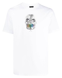 T-shirt à col rond imprimé blanc PS Paul Smith