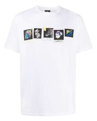 T-shirt à col rond imprimé blanc PS Paul Smith