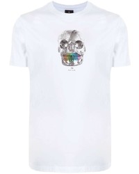 T-shirt à col rond imprimé blanc PS Paul Smith