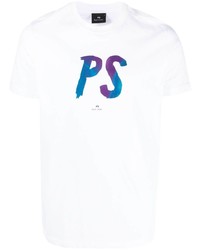 T-shirt à col rond imprimé blanc PS Paul Smith