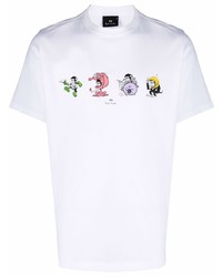 T-shirt à col rond imprimé blanc PS Paul Smith