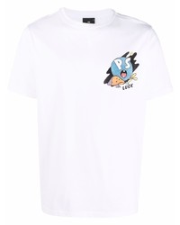 T-shirt à col rond imprimé blanc PS Paul Smith