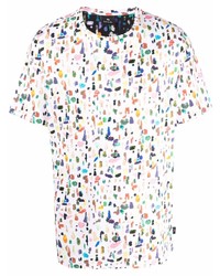 T-shirt à col rond imprimé blanc PS Paul Smith