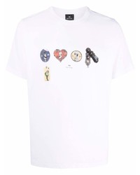 T-shirt à col rond imprimé blanc PS Paul Smith