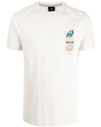 T-shirt à col rond imprimé blanc PS Paul Smith