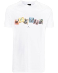 T-shirt à col rond imprimé blanc PS Paul Smith