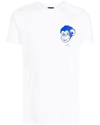 T-shirt à col rond imprimé blanc PS Paul Smith