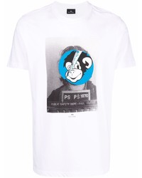 T-shirt à col rond imprimé blanc PS Paul Smith