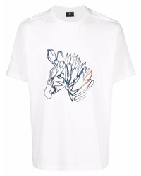 T-shirt à col rond imprimé blanc PS Paul Smith