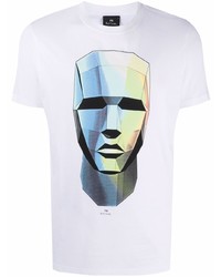 T-shirt à col rond imprimé blanc PS Paul Smith