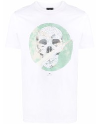 T-shirt à col rond imprimé blanc PS Paul Smith