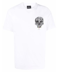 T-shirt à col rond imprimé blanc PS Paul Smith