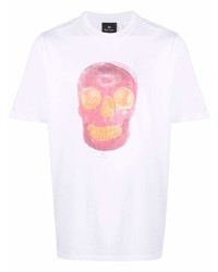 T-shirt à col rond imprimé blanc PS Paul Smith