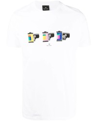 T-shirt à col rond imprimé blanc PS Paul Smith