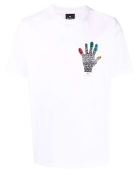 T-shirt à col rond imprimé blanc PS Paul Smith