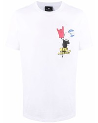 T-shirt à col rond imprimé blanc PS Paul Smith