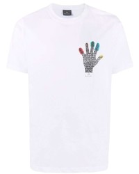 T-shirt à col rond imprimé blanc PS Paul Smith