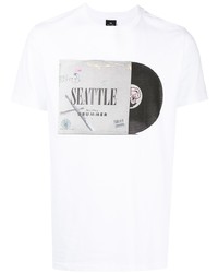 T-shirt à col rond imprimé blanc PS Paul Smith