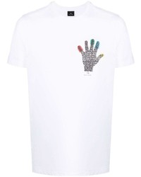 T-shirt à col rond imprimé blanc PS Paul Smith