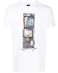 T-shirt à col rond imprimé blanc PS Paul Smith