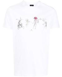 T-shirt à col rond imprimé blanc PS Paul Smith