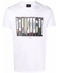 T-shirt à col rond imprimé blanc PS Paul Smith