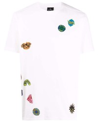 T-shirt à col rond imprimé blanc PS Paul Smith