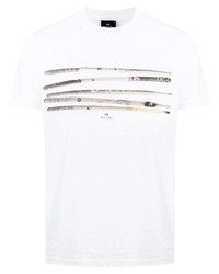 T-shirt à col rond imprimé blanc PS Paul Smith