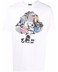 T-shirt à col rond imprimé blanc PS Paul Smith