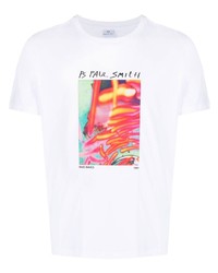 T-shirt à col rond imprimé blanc PS Paul Smith