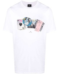 T-shirt à col rond imprimé blanc PS Paul Smith