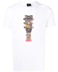 T-shirt à col rond imprimé blanc PS Paul Smith