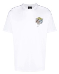 T-shirt à col rond imprimé blanc PS Paul Smith