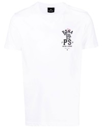 T-shirt à col rond imprimé blanc PS Paul Smith