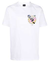 T-shirt à col rond imprimé blanc PS Paul Smith