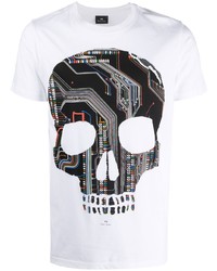 T-shirt à col rond imprimé blanc PS Paul Smith