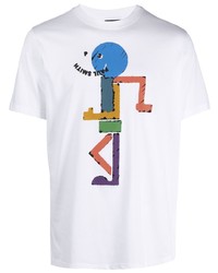 T-shirt à col rond imprimé blanc PS Paul Smith