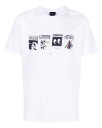 T-shirt à col rond imprimé blanc PS Paul Smith