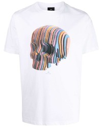 T-shirt à col rond imprimé blanc PS Paul Smith