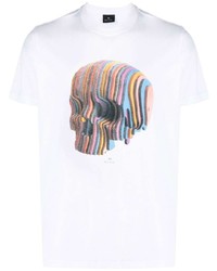 T-shirt à col rond imprimé blanc PS Paul Smith