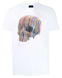 T-shirt à col rond imprimé blanc PS Paul Smith
