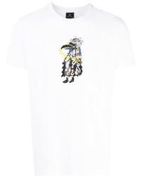 T-shirt à col rond imprimé blanc PS Paul Smith